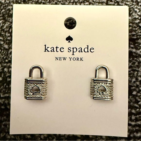 kate spade Jewelry - Authentic kate spade New York Silver Padlock Stud Earrings - NWT